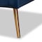 Baxton Studio Leland Glam and Luxe Navy Blue Velvet Fabric and Gold Finished Armchair 182-11446-Zoro - alternate 4